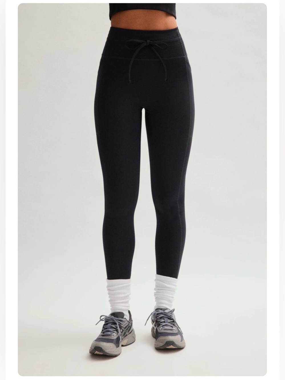 girlfriend collective Compressive Drawstring Pocket Black Legging Size L